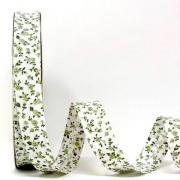Biais Floral - Fleurs Vert (18 mm)