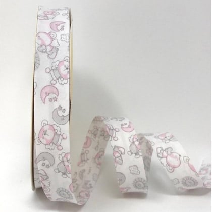 Biais Teddy - Ourson couleur Rose (30 mm)