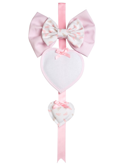 Ornement Naissance - Primi Passi Due Cuori - Rose