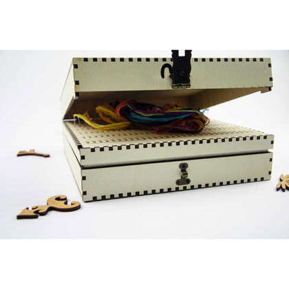 Organisateur d\'aiguilles et porte fils - 210 trous - Ivoire
