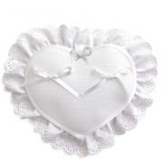 Coussin pour anneaux de mariage - Coeur - Blanc