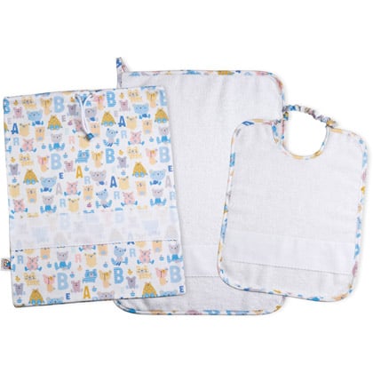 Set Crèche - Primi Passi - Bleu Ciel - Blanc