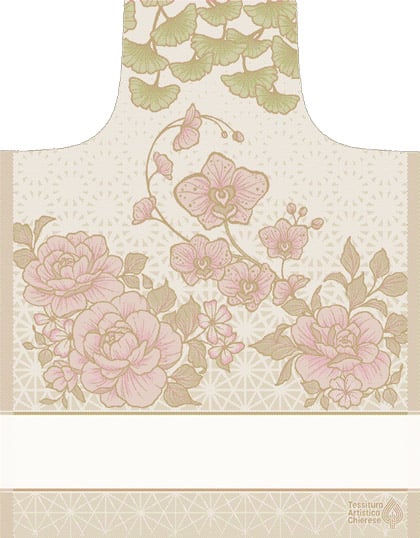 Tablier - Sakura - Nuancé rose-vert