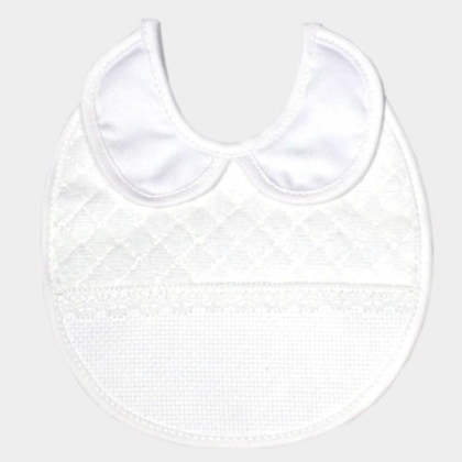 Bavoir rond avec col  - Blanc