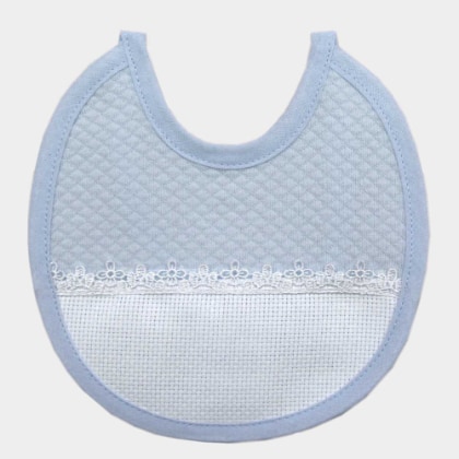 Bavoir en interlock - Bleu
