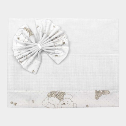 Ensemble pour le berceau - Oursons Lurex - Blanc (2 pièces)