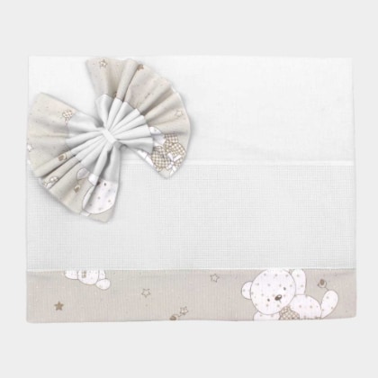 Ensemble pour le berceau - Oursons Lurex - Tourterelle (2 pièces
