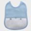 Bavoir brodable avec bordure en satin - Coeurs - Bleu