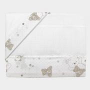 Ensemble pour le lit - Oursons Lurex - Blanc (2pièces)