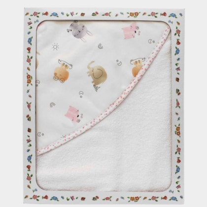 Peignoir de bain triangle  - Animaletti - Rose