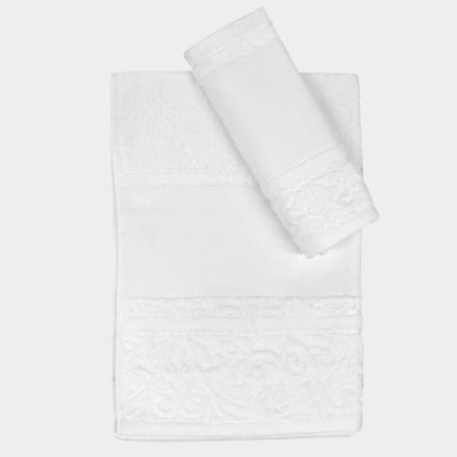 Lot de 2 serviettes - Devoré - Ecru