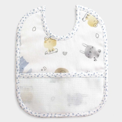 Bavoir - Animaletti - Bleu Ciel