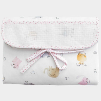 Tapis à Langer pliable - Animaletti- Rose