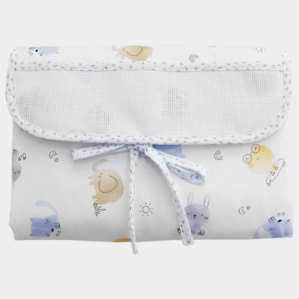 Tapis à Langer pliable - Animaletti- Bleu Ciel