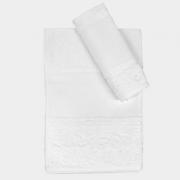 Lot de 2 serviettes - Devoré - Ecru