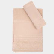 Lot de 2 serviettes - Devoré - Rose Saumon