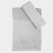Lot de 2 serviettes - Devoré - Gris