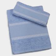 Lot de 2 serviettes - Décorées - Bleu Ciel