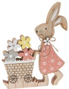 Lapin de Pâques avec fleurs en bois