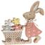 Lapin de Pâques avec fleurs en bois