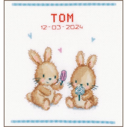 Sampler de naissance - Lapins avec des Glaces