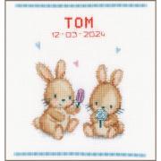 Sampler de naissance - Lapins avec des Glaces