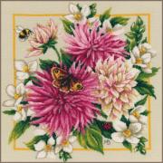 Dahlia de soie rose