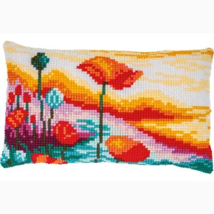 Coussin - Paysage Coquelicots