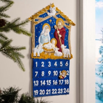 Une nuit étoilée - Calendrier de l\'Avent en feutre