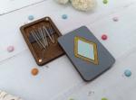Porte aiguilles - Losange - Turquoise