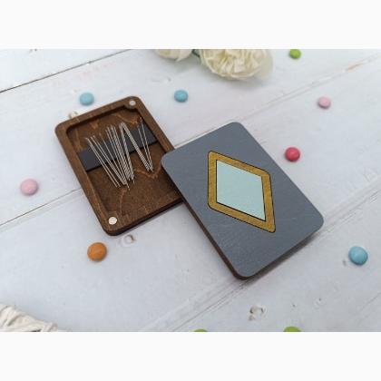 Porte aiguilles - Losange - Turquoise