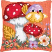 Coussin - Oiseau et Champignon