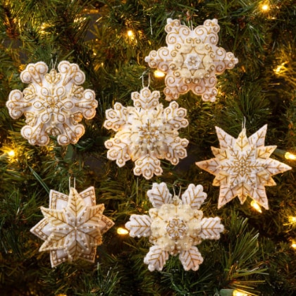 Kit Décorations en feutrine - Pearl Snowflakes