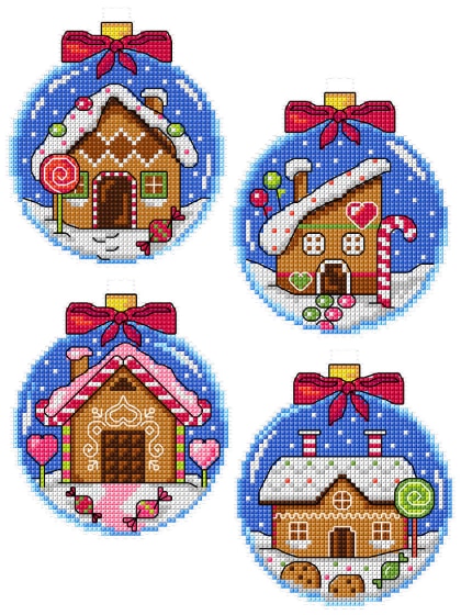 Gingerbread Houses Baubles II (4)