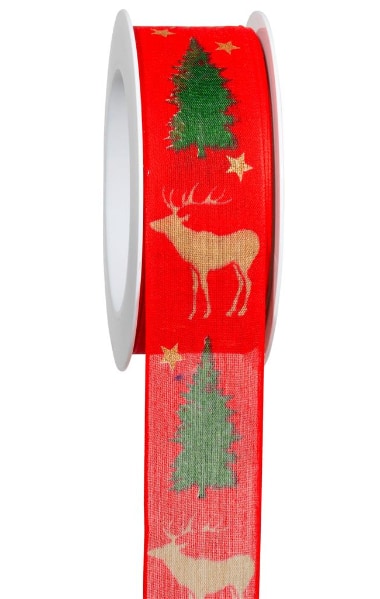 Ruban - Jardin des cerfs - Rouge (5 mt)