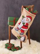 Chaussette de Noël - Santa Claus & penguin