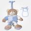 Carillon ourson accordéon avec bavoir décoratif à broder - Bleu