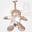 Carillon ourson accordéon avec bavoir décoratif à broder - Crème