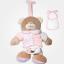 Carillon ourson accordéon avec bavoir décoratif à broder - Rose