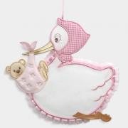 Ruban de naissance cigogne - Rose