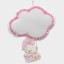 Ruban de naissance ourson sur balançoire et un nuage - Rose