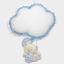 Ruban de naissance ourson sur balançoire et un nuage - Bleu