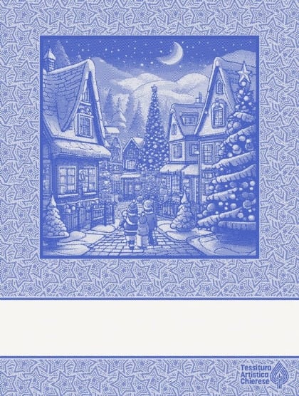 Serviette - Paesaggio - Bleu