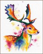 Cerf aux couleurs arc-en-ciel