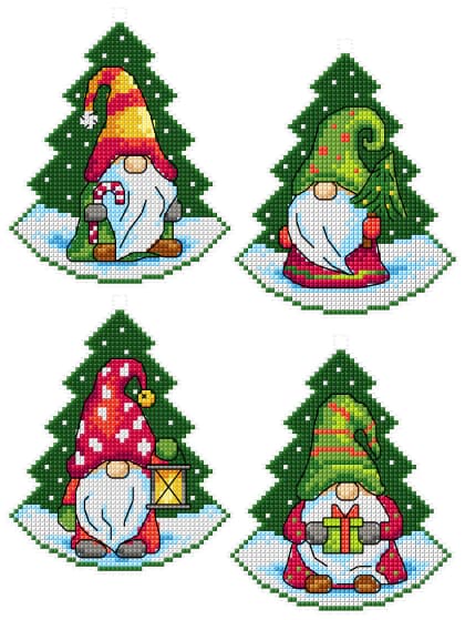Gnomes dans les arbres de Noël (4)