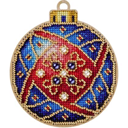 Boule de Noël - Bleue-Rouge