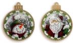 Boule de Noël - Bonhomme de neige et Père Noël
