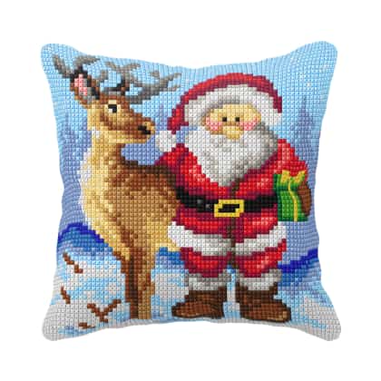 Coussin - Père Noël et renne