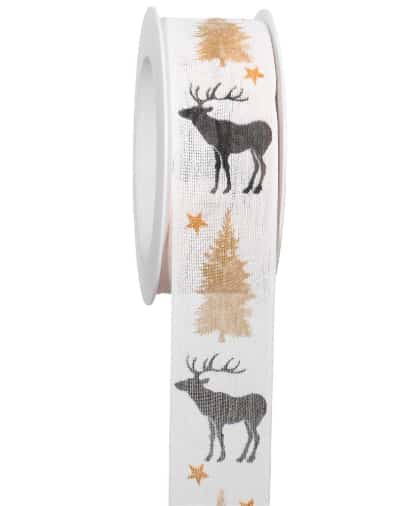 Ruban - Jardin des cerfs - Blanc (5 mt)