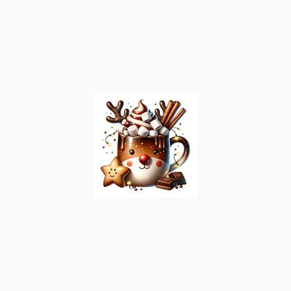 Warm Peace Magnet (Reindeer Hot Chocolate Mug with Star)
